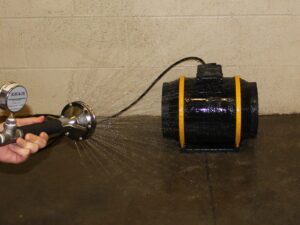 Ingress testing with a shower head nozzle