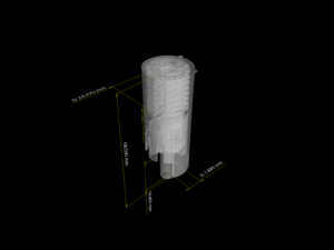 3D scan and dimensional measurements of a flashlight cap