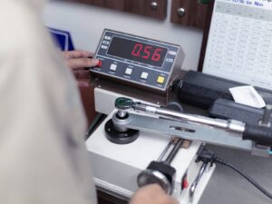 Torque wrench during calibration