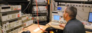 Engineer performing Clamp Meter Calibration
