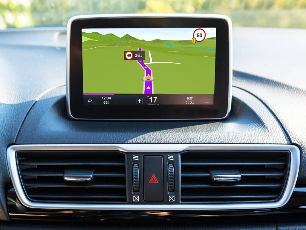 Dashboard and navigation display of a modern vehicle