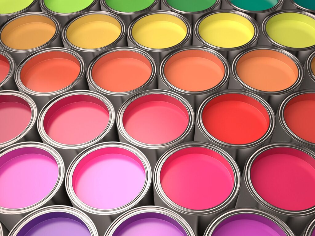 Spectrum of paint cans