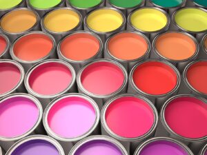Spectrum of paint cans