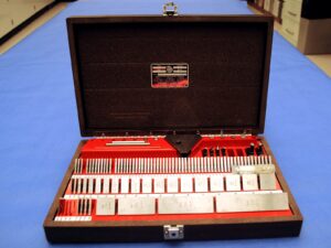 Gauge block set in a carrier case