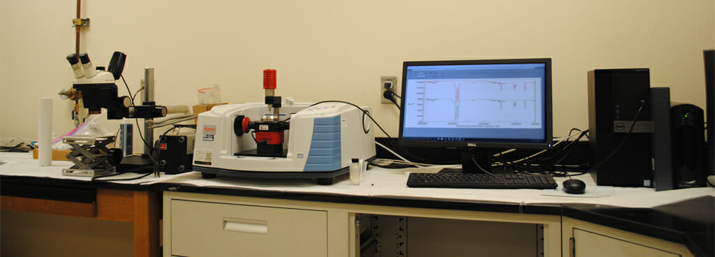FTIR Displaying Analyte Spectrum Against Reference to Determine Material Contamination