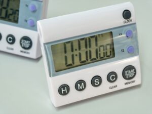 Two digital stopwatches