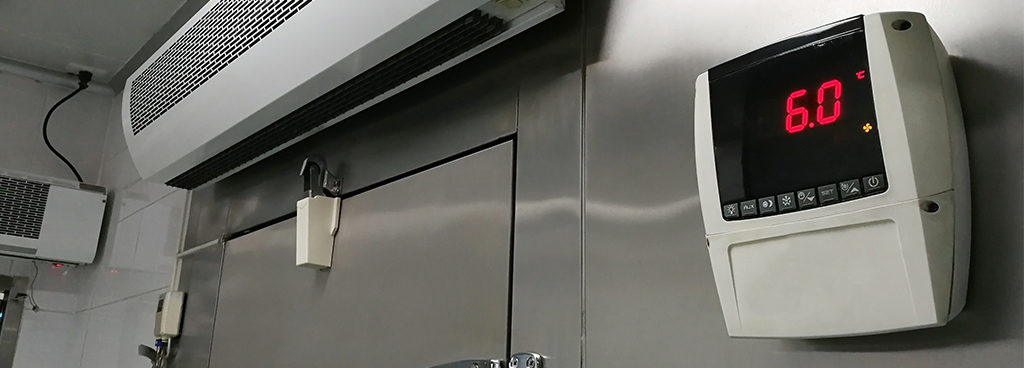 refrigerator door with digital temperature reading