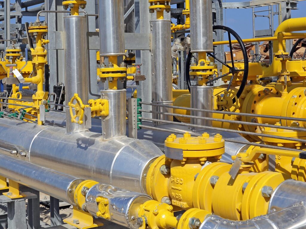 gas pipeline with focus on a pressure relief valve