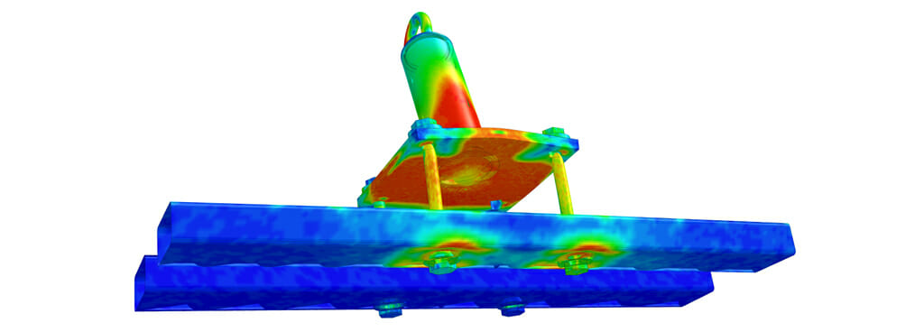 CAD Model with FEA Stress Mapped