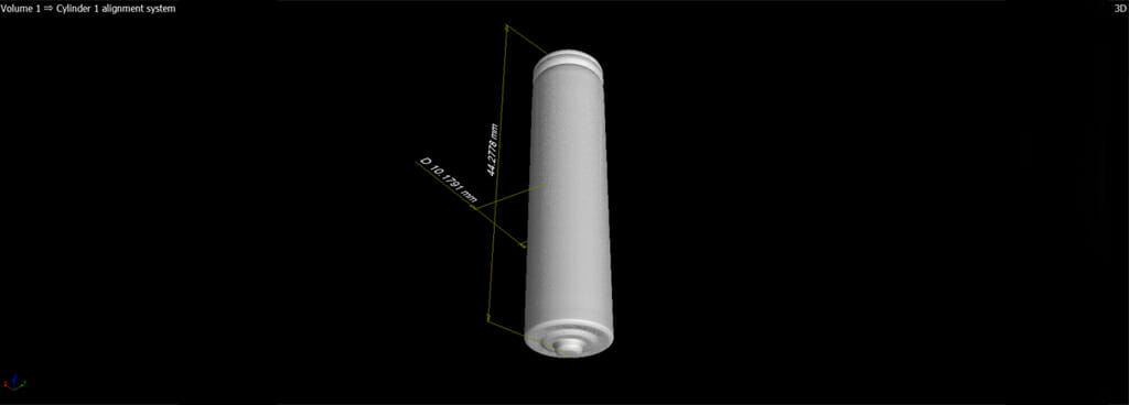 3D Rendering of a AAA Battery Achieved Through CT