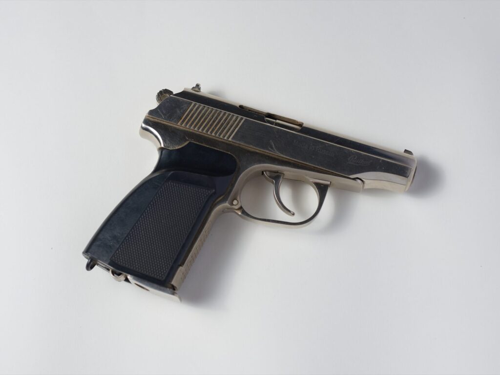Handgun on a white background