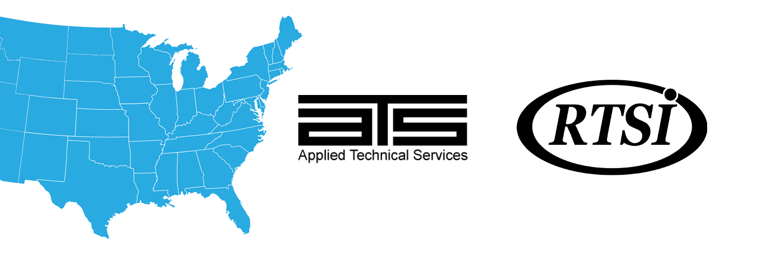 Map of the East Coast and Gulf Coast U.S. with ATS and RTSI logos