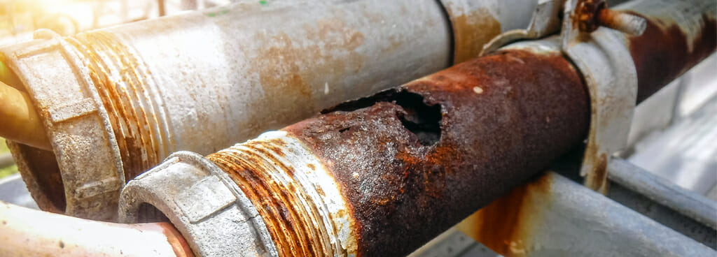 Corrosion on pipe