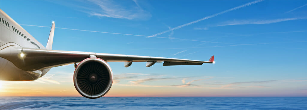 Stock Photo of Commercial Aircraft Wing