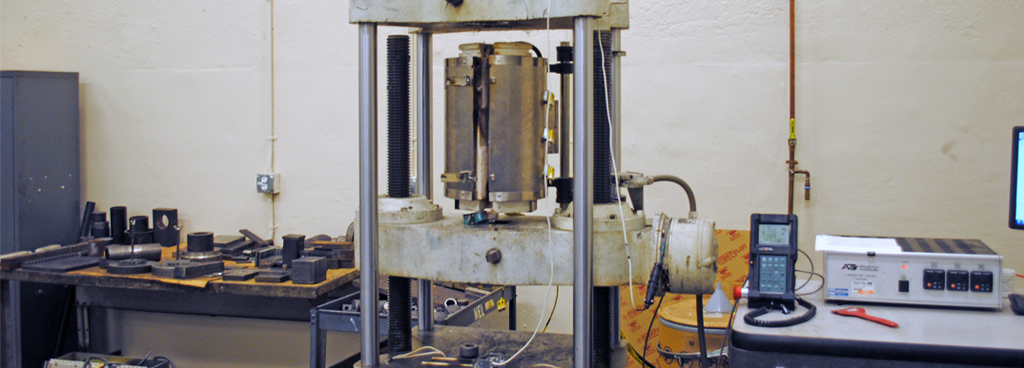 Hot tensile testing machine in the ATS tensile testing lab
