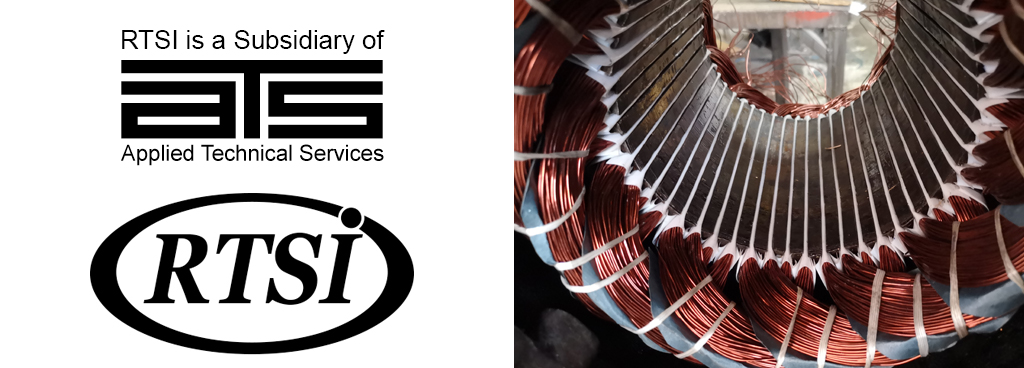 ATS and RTS logos next to a pocture of motor windings
