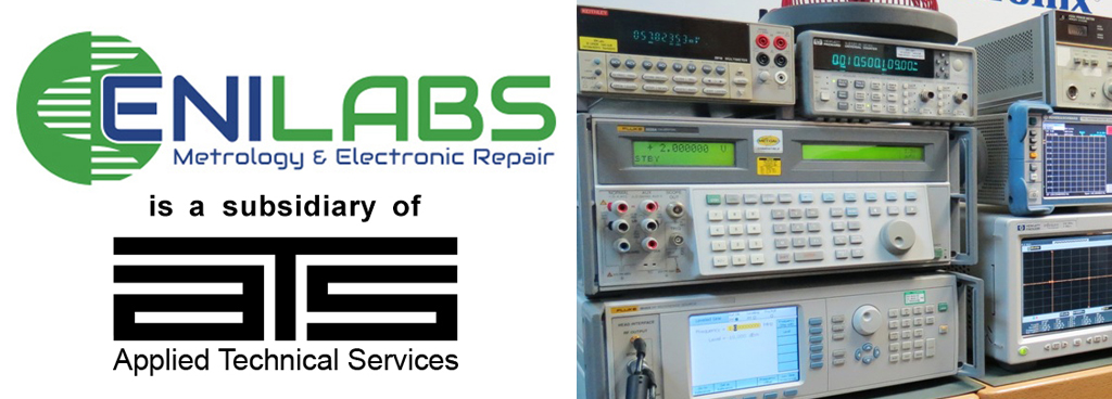 ENI Labs and ATS logos with precision equipment