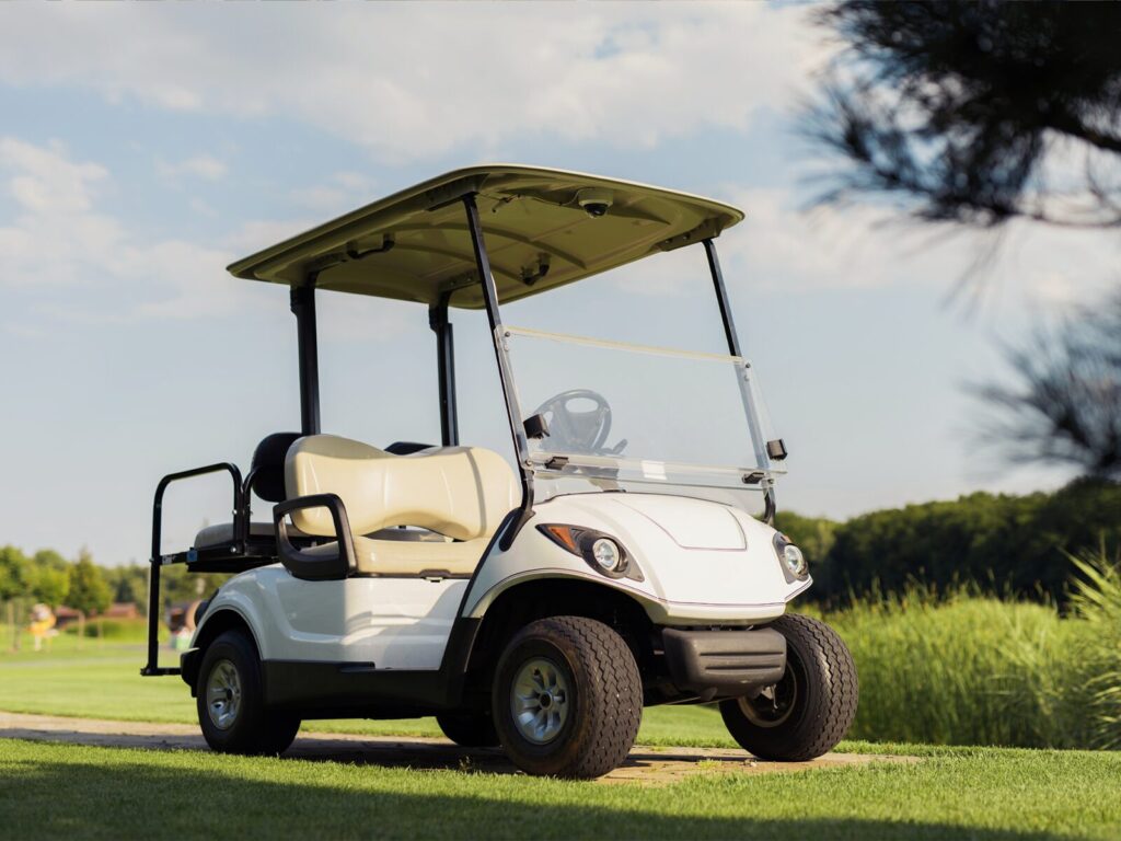 Golf cart on a golf course