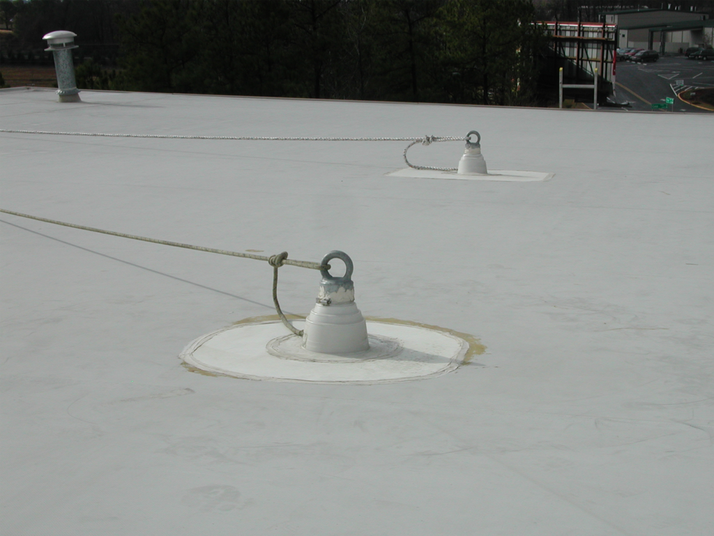 Focus on a roof anchor