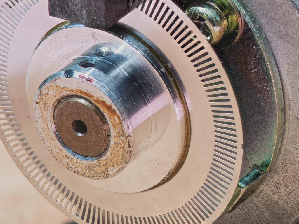 Focus on an encoder in a DC motor