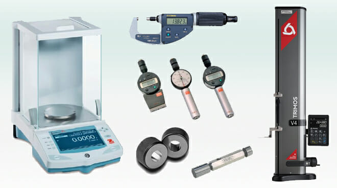 A collage of different precision equipment that ATS calibrates and repairs