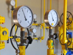 Dial indicators of two flow meters