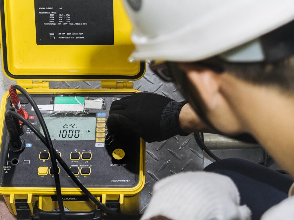 Electric voltage and resistance testing