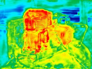 Infrared thermogram of an air compressor