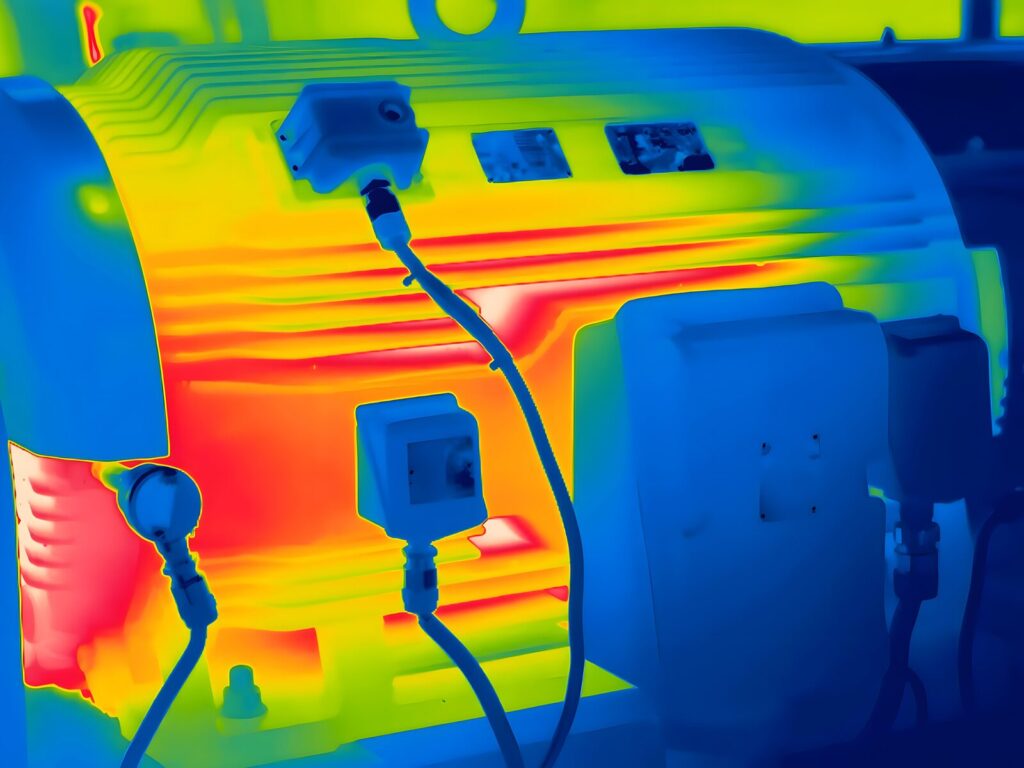 Thermograph of an electrical squirrel cage motor