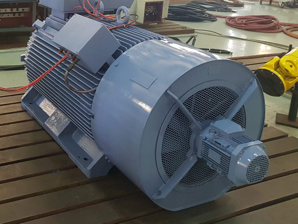 Large motor in a testing lab
