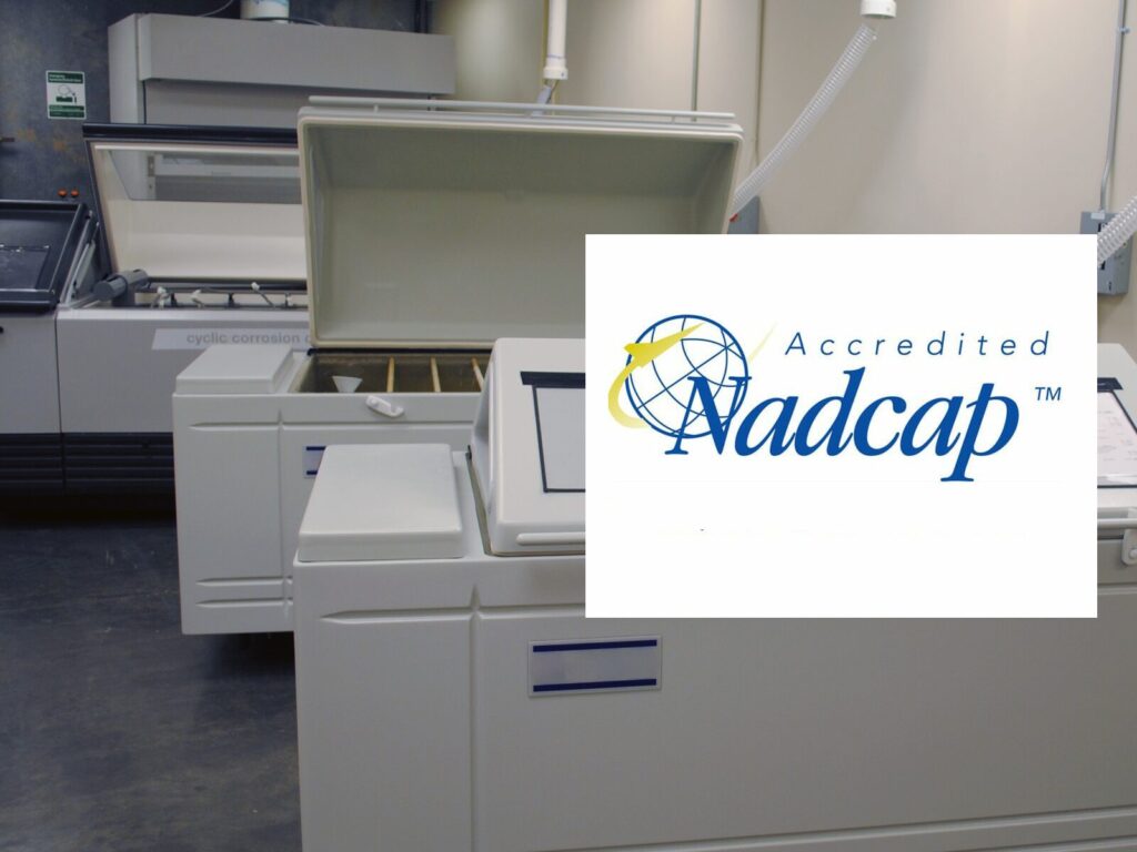 Salt spray cyclic corrosion machines and a NADCAP certificate