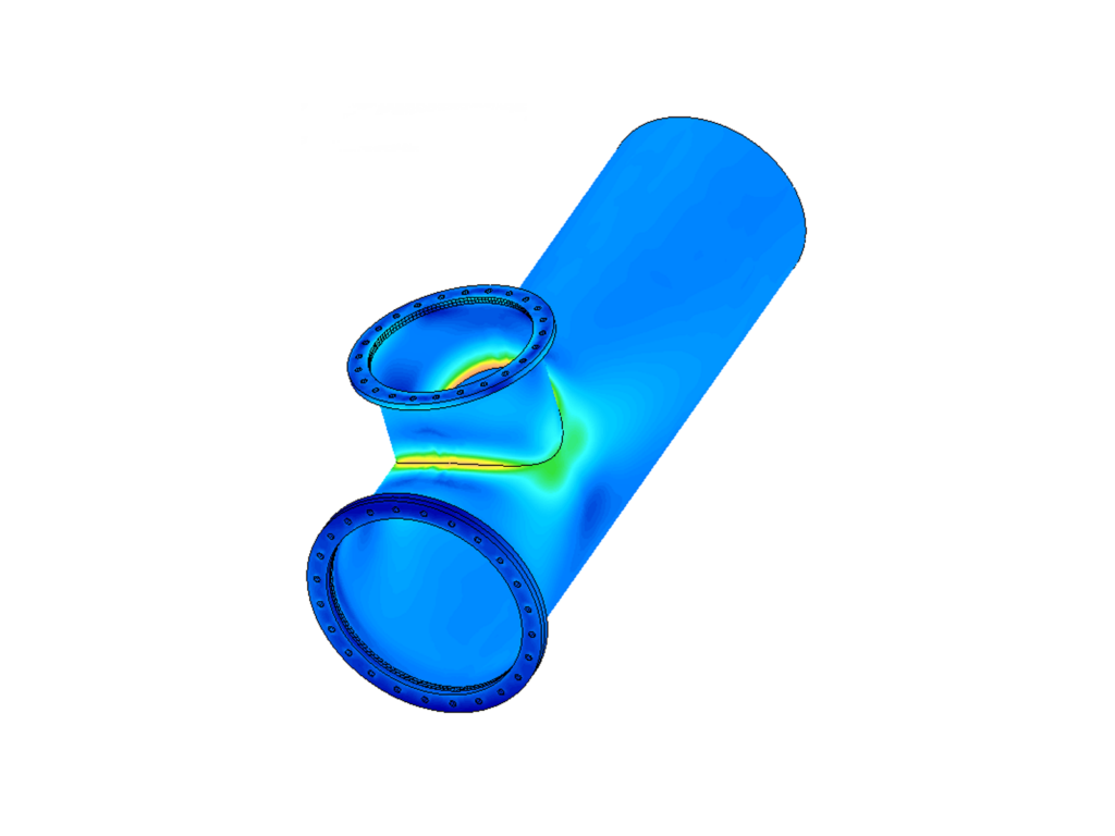 Finite Element Analysis animation of a pipeline and branch connection