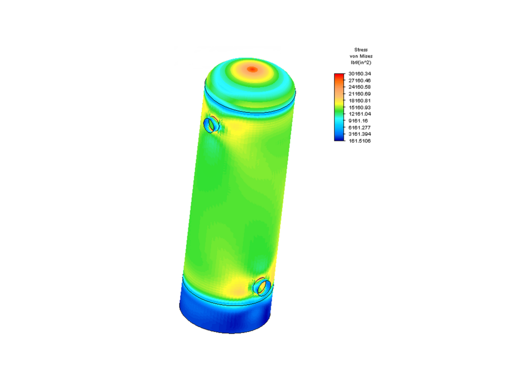 Finite element analysis of pressure on a water bottle