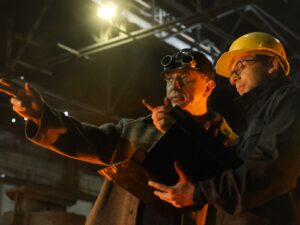 Two engineers at a power plant