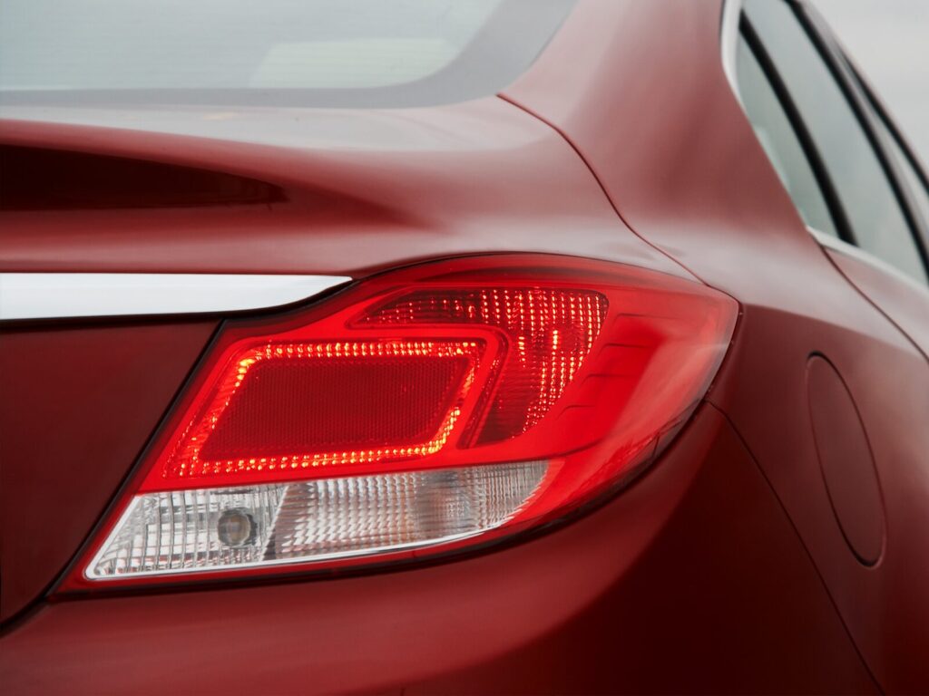 Tail light of a red car