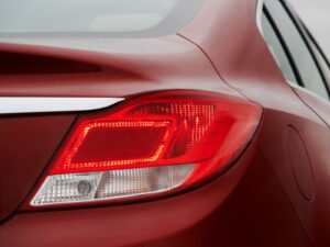 Tail light of a red car