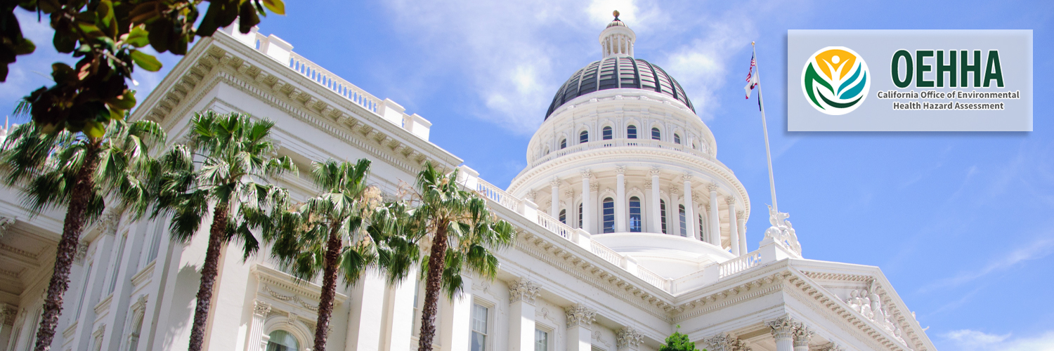 California State Capitol Building with OEHHA Logo Floating Next to It