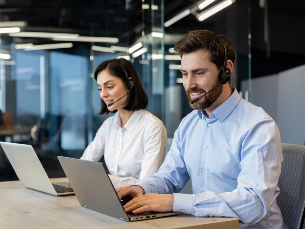 Two Customer Service Representatives, Eager to Help