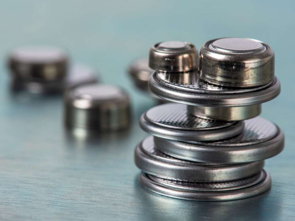 Stack of Button Cell Batteries