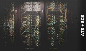 a cable network with colorful wires