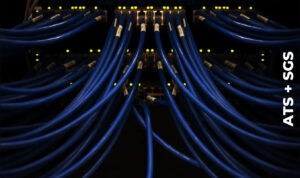 a bundle of blue wires connected to each other